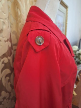 Gabardina Mango Roja Vintage Y2K Parisina París