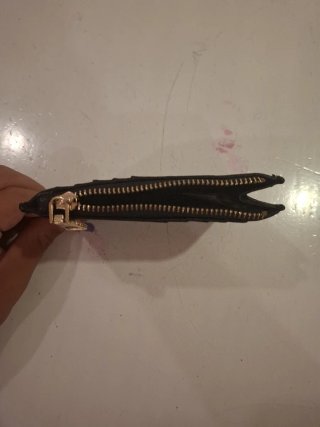 Cartera Tarjetero Negra con Cremallera