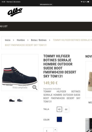 Botas Tommy Hilfiger Piel Azul. NUEVAS