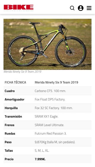 Bicicleta Merida Ninety Six 9 Team 2019