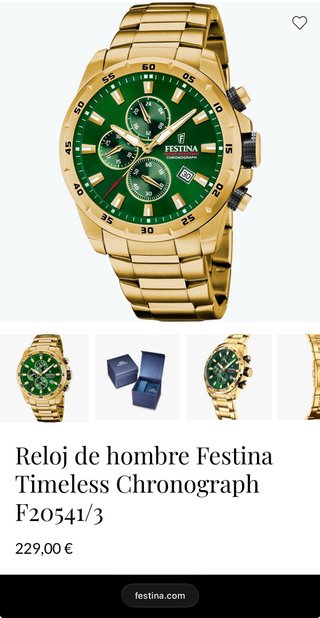 Reloj Festina Dorado y Verde
