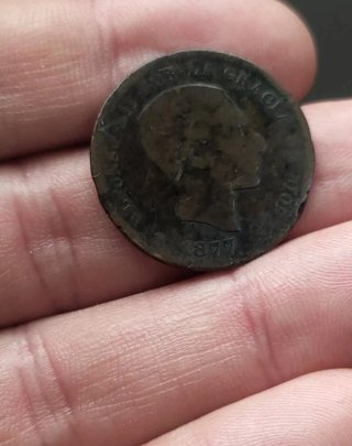 Moneda antigua 1877