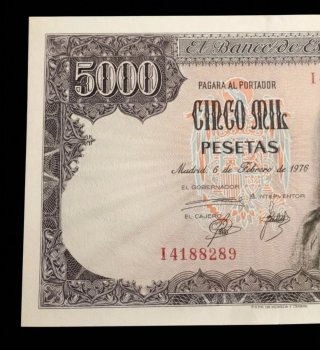 Billete 5000 pesetas 1976
