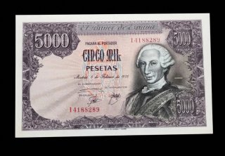 Billete 5000 pesetas 1976