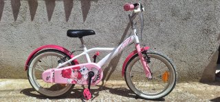 Bicicleta Infantil Btwin Rosa y Blanca