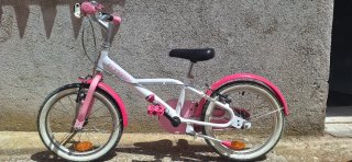 Bicicleta Infantil Btwin Rosa y Blanca