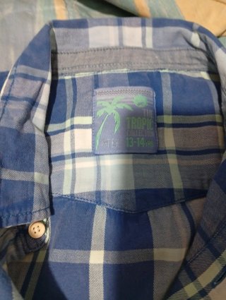 Camisa niño cuadros azul 13 años