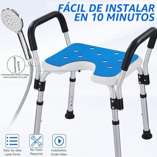 NUEVO! Taburete Ducha Mayores con Reposabrazos
