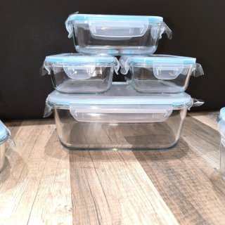 Set 8 Herméticos Cristal Azul