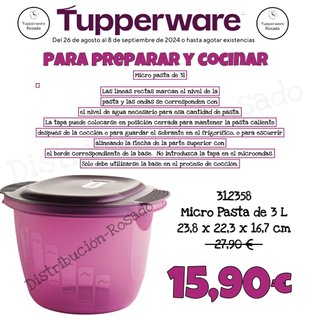 Tupperware Micro Pasta 3L Rosa
