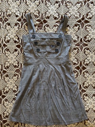 Vestido Lolita cuadros gris