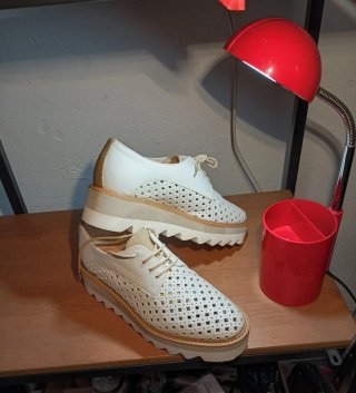 Zapatos Oxford Baldinini Trend Piel Calada Blancos