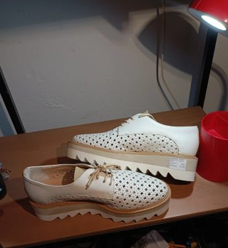 Zapatos Oxford Baldinini Trend Piel Calada Blancos