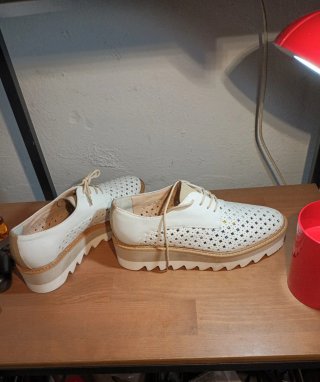 Zapatos Oxford Baldinini Trend Piel Calada Blancos