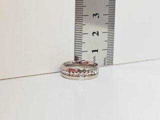 Anillo Titanio con Circonitas Talla Pequeña