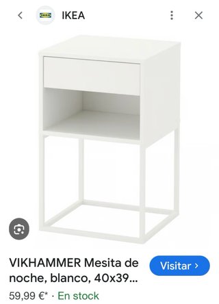 Mesitas de noche Ikea Vikhammer blanca