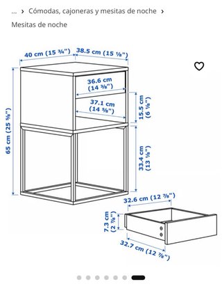 Mesitas de noche Ikea Vikhammer blanca