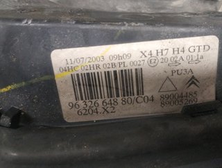 Citroen 434542 faro izq 9632664880 c5 berlina 2.0