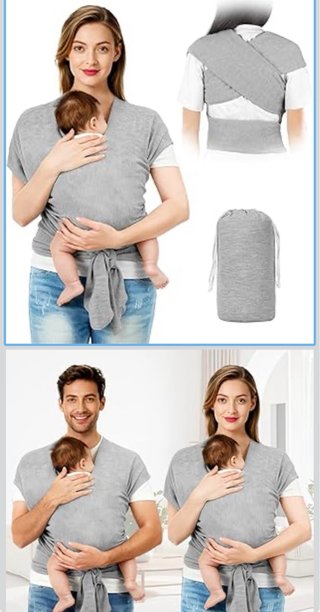 Portabebés AOOWU Ergonómico Gris