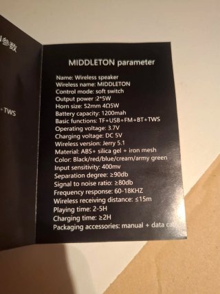 Altavoz Marshall Middleton Negro