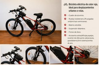 Bicicleta Eléctrica Roja 29