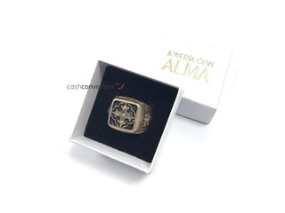 sello oro 14k con piedra