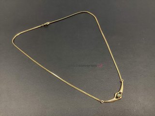 collar oro 9k con piedra 24cm