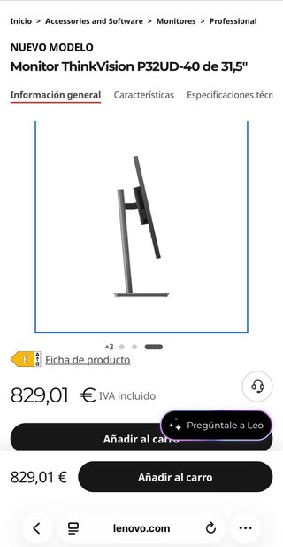 Monitor Lenovo 32” 4K UHD P32UD-40 nuovo
