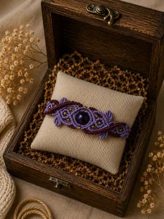 Pulsera Macramé Piedra Natural Onix