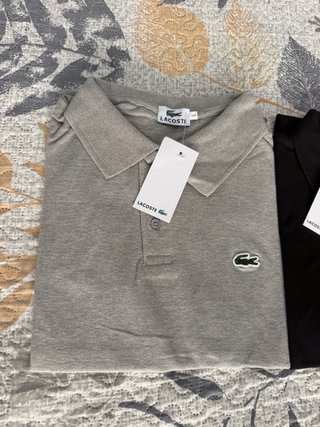 Pack 2 Camisetas Lacoste Talla L Gris y Negra
