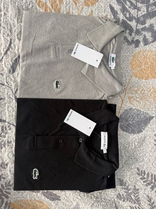 Pack 2 Camisetas Lacoste Talla L Gris y Negra