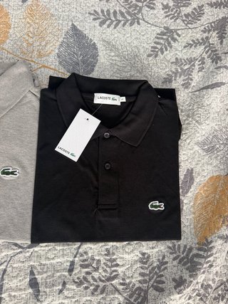 Pack 2 Camisetas Lacoste Talla L Gris y Negra
