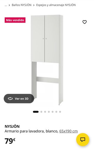 Armario para lavadora NYSJÖN blanco