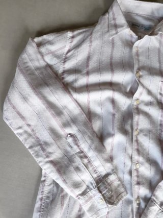 Camisa Jause Blanca Raya Granate Talla M