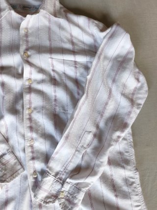 Camisa Jause Blanca Raya Granate Talla M