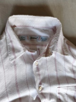 Camisa Jause Blanca Raya Granate Talla M