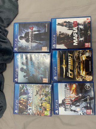 Lote 6 Juegos PS4: Uncharted 4, Mafia 3, NFS, The