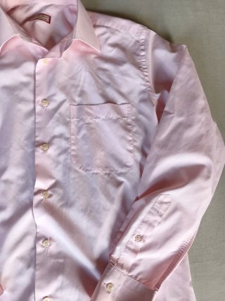 Camisa Emidio Tucci Rosa Claro Manga Larga Algodón