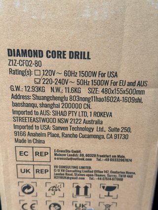 Taladro VEVOR Diamante 8-10