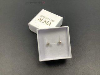 pendientes oro 18k con piedra