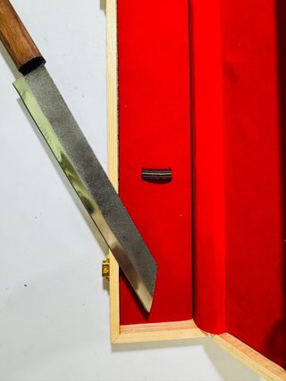 Cuchillo Burja Damasco Acero 33cm + Caja Madera