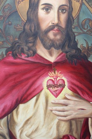 Óleo sobre lienzo Sagrado Corazón de Jesús.