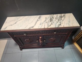 Mueble Antiguo Madera y Mármol