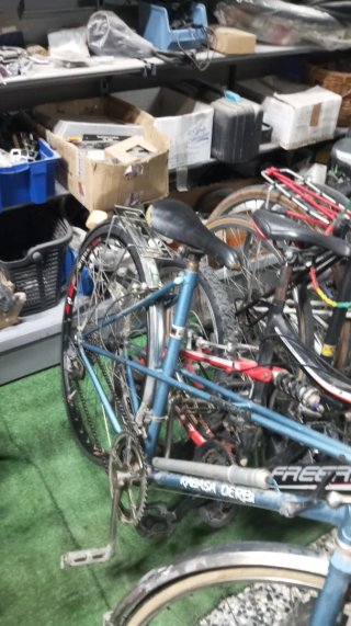 Bicicleta azul vintage