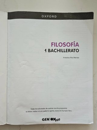 Filosofía 1º Bachillerato. Libro escolar