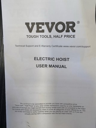 Elevador Eléctrico VEVOR 1000kg