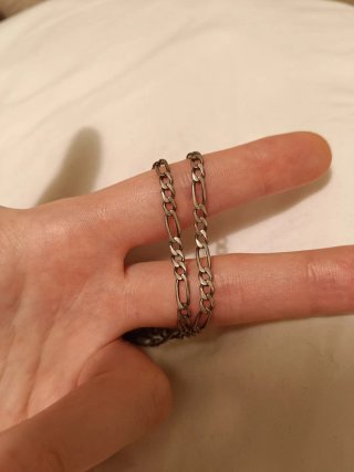 Antigua cadena de plata + medalla