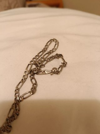 Antigua cadena de plata + medalla