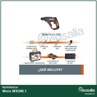 Worx WX390.1 martillo perforador 20V