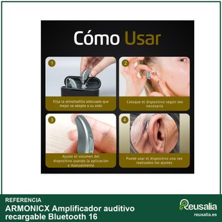 Amplificador auditivo recargable Bluetooth 16